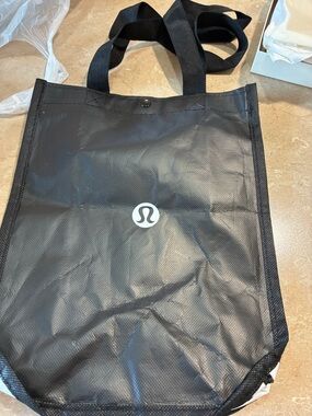 lululemon athletica Black Reusable Tote with White Logo